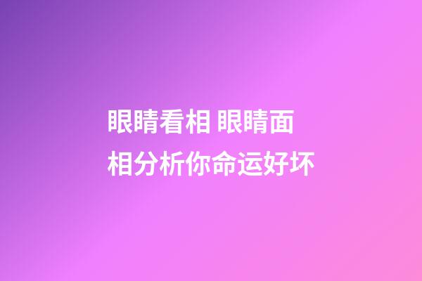 眼睛看相 眼睛面相分析你命运好坏